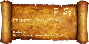 Propper Szilárd névjegykártya
